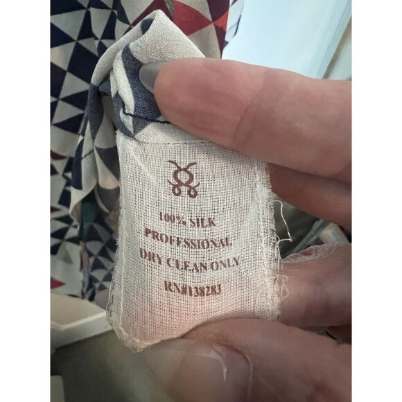 Figue Tunic Dress Size S Aztec 3/4 Sleeve Multi Color 100% Silk $598 - Picture 4 of 5